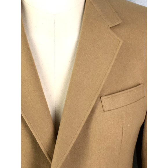 Size 16 Woolrich USA Womens 2 Button Pure Wool Blazer Jacket Sand Tan - Picture 5 of 14